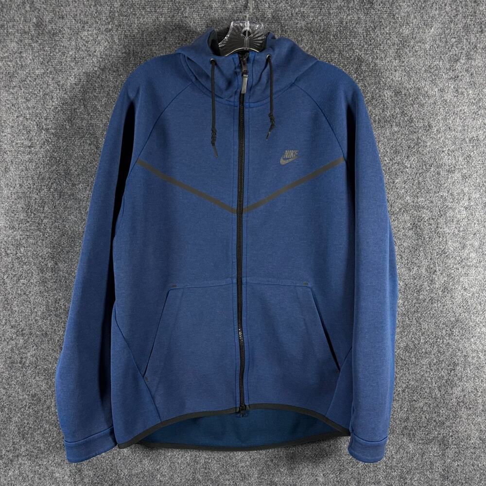 Nike Tech Fleece Windrunner Hoodie Mens Large Blue Full Zip Jacket 805144-451